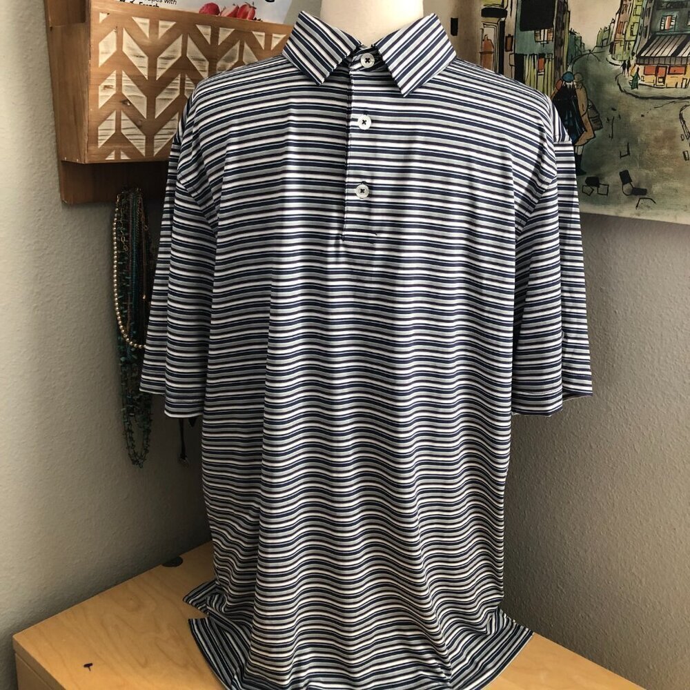 Straight Down Performance Striped Polo - image 1